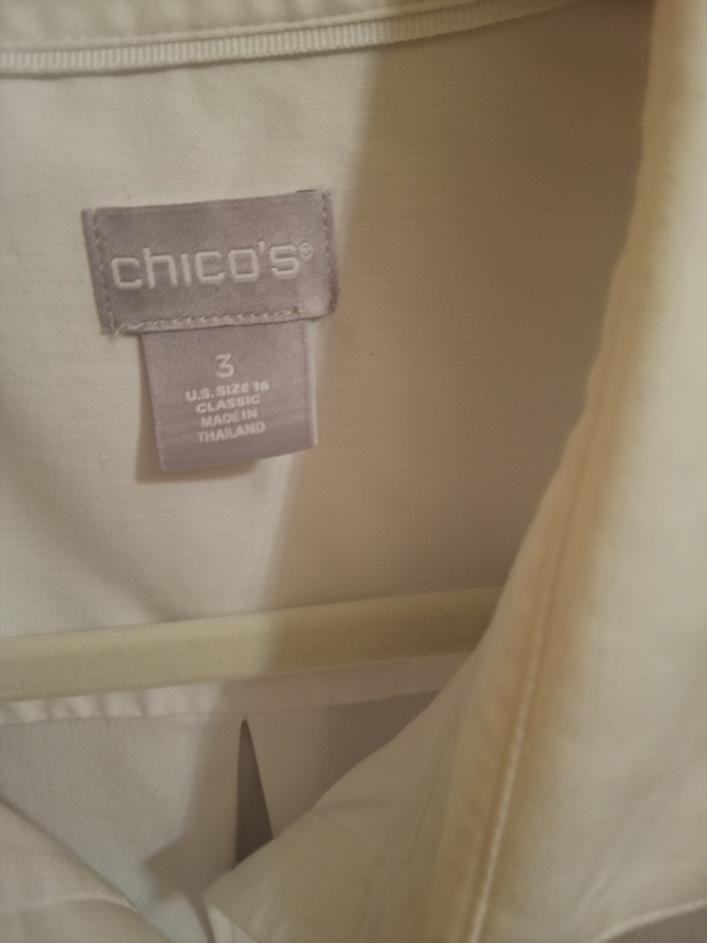 Chico's Ladies White No Iron Stretch Button Down Blouse - Picture 3 of 6